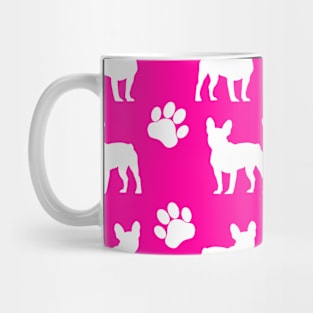 Pink French Bulldog Pawprint Pattern Mug